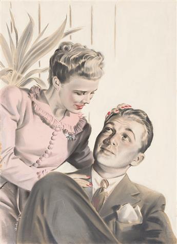 CHARLES A. BRYSON (1902 - 1982) Romantic couple.                                                                                                 